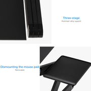 Supporto da tavolo portatile pieghevole regolabile a 360 gradi in lega di alluminio con doppie ventole CPU e tappetino per mouse per laptop/notebook, dimensioni scrivania: 420 mm x 260 mm, 420 x 260mm