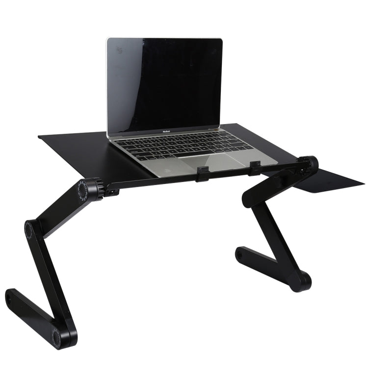 Supporto da tavolo portatile pieghevole regolabile a 360 gradi in lega di alluminio con doppie ventole CPU e tappetino per mouse per laptop/notebook, dimensioni scrivania: 480 mm x 260 mm, 480 x 260mm