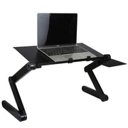 Supporto da tavolo portatile pieghevole regolabile a 360 gradi in lega di alluminio con doppie ventole CPU e tappetino per mouse per laptop/notebook, dimensioni scrivania: 480 mm x 260 mm, 480 x 260mm