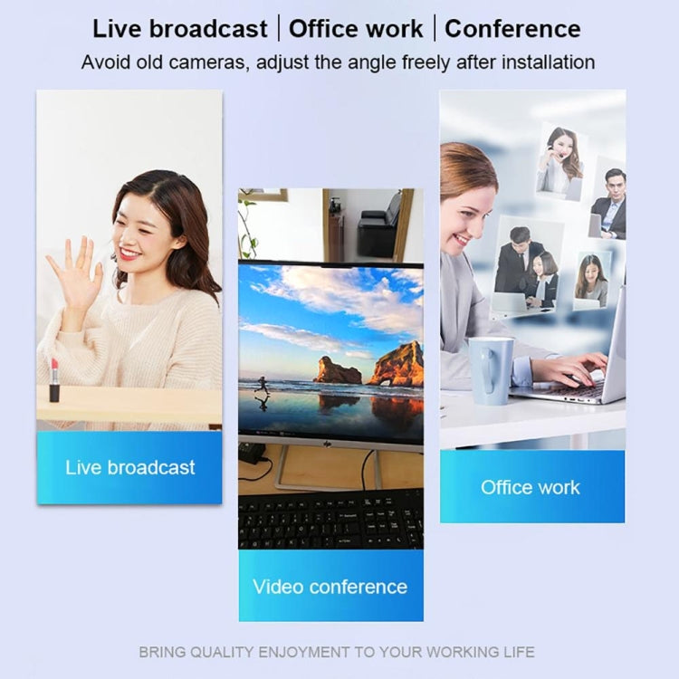 A859 WebCam USB 2.0 da 480 pixel HD 360 gradi Fotocamera per PC con microfono per assorbimento acustico per computer PC portatile, lunghezza cavo: 1,4 m