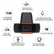 A870 480P Pixel HD WebCam da 360 gradi USB 2.0 Videocamera per PC con microfono per computer Skype PC portatile, lunghezza cavo: 1,4 m, A870 (Orange), A870 (Black)