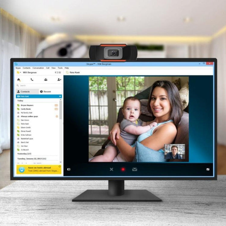 A870 480P Pixel HD WebCam da 360 gradi USB 2.0 Videocamera per PC con microfono per computer Skype PC portatile, lunghezza cavo: 1,4 m, A870 (Orange), A870 (Black)