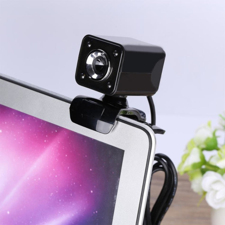 A862 Telecamera cablata USB 480P ruotabile a 360 gradi con microfono e 4 luci LED per computer desktop Skype PC laptop, lunghezza cavo: 1,4 m, PC3455B, PC3455BR, PC3455R