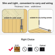 Cavo LAN di rete Ethernet piatto ultrasottile CAT6 da 1 m, cavo patch RJ45, Length: 1m