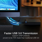UGREEN US222 Custodia per HDD 2.5 / 3.5 pollici SATA a USB 3.0 SSD Adattatore Hard Disk Drive Box Custodia per HDD esterno, supporto protocollo UASP, US222 HDD Case