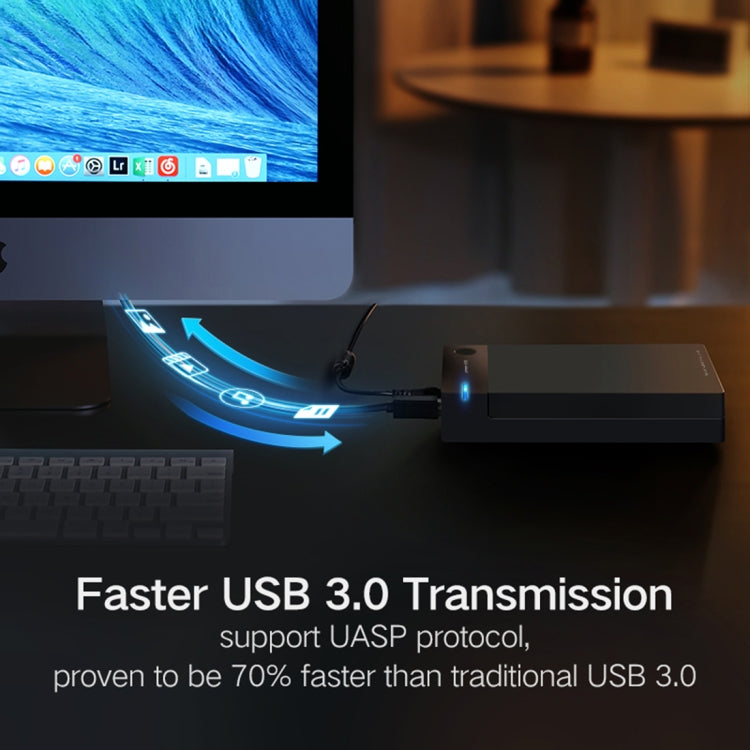 UGREEN US222 Custodia per HDD 2.5 / 3.5 pollici SATA a USB 3.0 SSD Adattatore Hard Disk Drive Box Custodia per HDD esterno, supporto protocollo UASP, US222 HDD Case