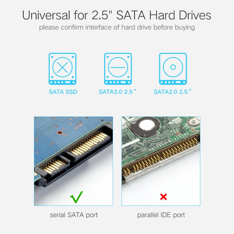 UGREEN US221 Custodia per HDD Custodia per HDD esterna da 2,5 pollici SATA a USB 3.0 SSD Box per unità disco rigido, supporto protocollo UASP, US221 Removable Cable, US221 Fixed Cable