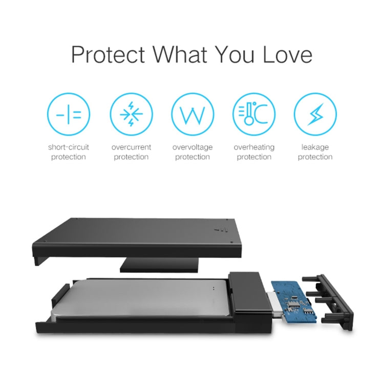 UGREEN US221 Custodia per HDD Custodia per HDD esterna da 2,5 pollici SATA a USB 3.0 SSD Box per unità disco rigido, supporto protocollo UASP, US221 Removable Cable, US221 Fixed Cable