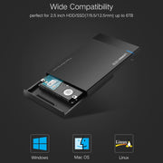 UGREEN US221 Custodia per HDD Custodia per HDD esterna da 2,5 pollici SATA a USB 3.0 SSD Box per unità disco rigido, supporto protocollo UASP, US221 Removable Cable, US221 Fixed Cable