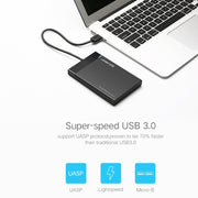 UGREEN US221 Custodia per HDD Custodia per HDD esterna da 2,5 pollici SATA a USB 3.0 SSD Box per unità disco rigido, supporto protocollo UASP, US221 Removable Cable, US221 Fixed Cable