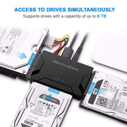 Cavo adattatore convertitore per unità disco rigido da USB 3.0 a SATA/IDE per HDD SATA IDE da 2,5 pollici/3,5 pollici, lunghezza cavo: 1 m, US160