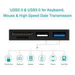 ROCKETEK RT-SGO727 Hub di interfaccia USB 3.0 + USB 2.0 + Micro USB per Microsoft Surface Go, con 2 slot per schede TF e schede SD, RT-SGO727