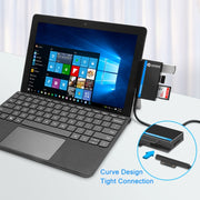 ROCKETEK RT-SGO727 Hub di interfaccia USB 3.0 + USB 2.0 + Micro USB per Microsoft Surface Go, con 2 slot per schede TF e schede SD, RT-SGO727