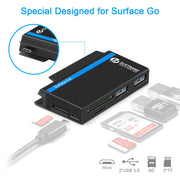 ROCKETEK RT-SGO737 2 Hub di interfaccia USB 3.0 + Micro USB per Microsoft Surface Go, con 2 slot per schede TF e schede SD, RT-SGO737