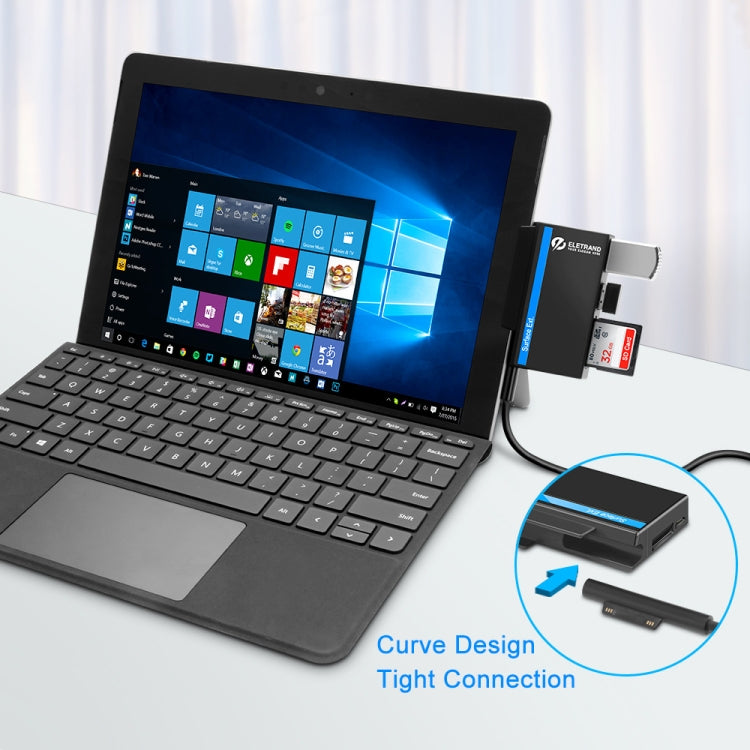 ROCKETEK RT-SGO737 2 Hub di interfaccia USB 3.0 + Micro USB per Microsoft Surface Go, con 2 slot per schede TF e schede SD, RT-SGO737