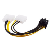 Cavo di alimentazione da 18 cm a forma di Y da 8 pin PCI Express a doppia scheda grafica Molex a 4 pin, 8 Pin Female to Dual 4 Pin Male