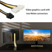 Cavo di alimentazione da 18 cm a forma di Y da 8 pin PCI Express a doppia scheda grafica Molex a 4 pin, 8 Pin Female to Dual 4 Pin Male