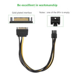 Cavo di alimentazione SATA della scheda grafica PCI Express SATA da 15 pin a 6 pin da 20 cm, SATA 15 Pin to 6 Pin Female