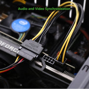 Cavo di alimentazione SATA della scheda grafica PCI Express SATA da 15 pin a 6 pin da 20 cm, SATA 15 Pin to 6 Pin Female