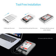 ORICO 3139C3 Custodia per disco rigido esterno SATA HDD USB 3.1 Type-C da 3,5 pollici, USB 3.1 Type-C (3.5 inch)