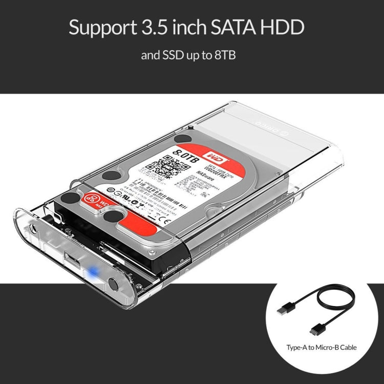 ORICO 3139U3 Custodia per disco rigido esterno SATA HDD USB 3.0 Micro B da 3,5 pollici, USB 3.0 (3.5 inch)
