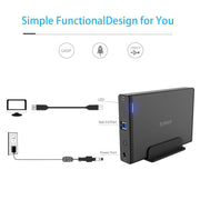 Custodia per disco rigido esterna verticale in alluminio ORICO 7688U3 Dock per disco rigido per HDD SATA da 3,5 pollici