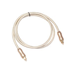 Cavo audio intrecciato in fibra ottica Toslink SPDIF QHG02 placcato oro, lunghezza: 1 m, 1m