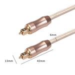 Cavo audio intrecciato in fibra ottica Toslink SPDIF QHG02 placcato oro, lunghezza: 5 m, 5m