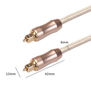 Cavo audio intrecciato in fibra ottica Toslink SPDIF QHG02 placcato oro, lunghezza: 5 m, 5m