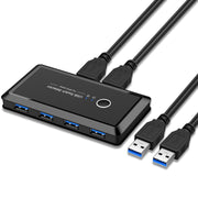UK204V Selettore interruttore USB 3.0 senza unità 2 porte USB Condivisione 4 porte USB Adattatore commutatore per mouse, tastiera, stampante