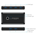Selettore USB 3.0 con 2 ingressi e 4 porte di uscita