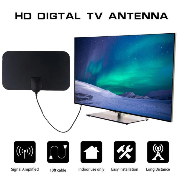 AN-1001 5dBi/25dBi Indoor HDTV Antenna with Double Sided Adhesive, VHF170-230/UHF470-862MHz, AN-1001