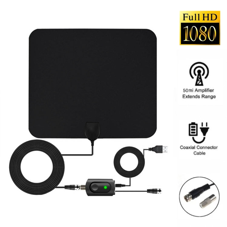 AN-1002 5dBi/25dBi Indoor HDTV Antenna with Suction Cup, VHF170-230/UHF470-862MHz, AN-1002