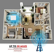 AN-1002 5dBi/25dBi Indoor HDTV Antenna with Suction Cup, VHF170-230/UHF470-862MHz, AN-1002