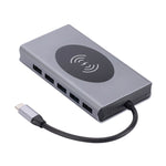1093 Docking station HUB USB tipo C 13 in 1 con funzione di caricabatterie wireless, 1093