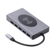 1093 Docking station HUB USB tipo C 13 in 1 con funzione di caricabatterie wireless, 1093