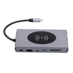 1093 Docking station HUB USB tipo C 13 in 1 con funzione di caricabatterie wireless, 1093