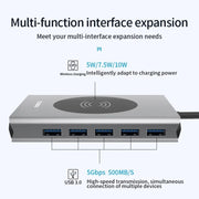 1093 Docking station HUB USB tipo C 13 in 1 con funzione di caricabatterie wireless, 1093