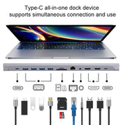 Docking station 12 in 1 da tipo C a doppia HDMI, 12 in 1
