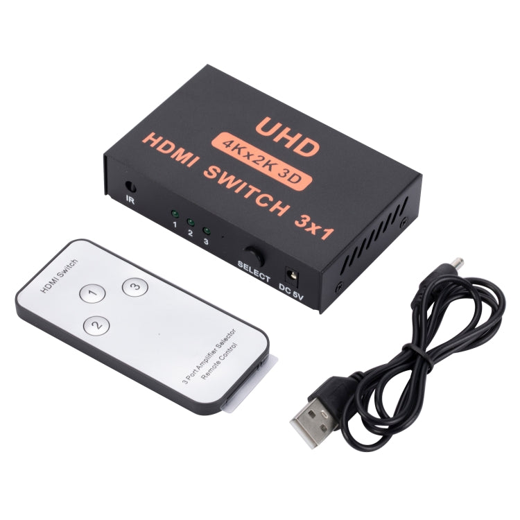 Switch HDMI Switch video HD 3 in 1 uscita 4Kx2K, con telecomando, 3 into 1 out, with Remote Control