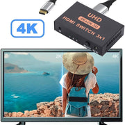 Switch HDMI Switch video HD 3 in 1 uscita 4Kx2K, con telecomando, 3 into 1 out, with Remote Control