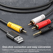 Convertitore audio coassiale da 3,5 mm + doppio RCA, Coaxial Audio to RCA