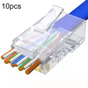 Spina modulare con connettore RJ45 passante non schermato Cat6e da 10 pezzi, Cat6e Unshielded Pass