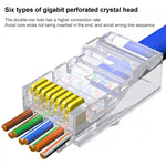 Spina modulare con connettore RJ45 passante non schermato Cat6e da 10 pezzi, Cat6e Unshielded Pass
