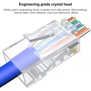 Spina modulare con connettore RJ45 passante non schermato Cat6e da 10 pezzi, Cat6e Unshielded Pass