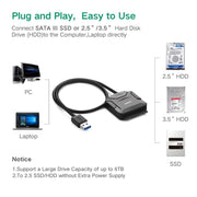 UGREEN Convertitore cavo adattatore USB 3.0 a SATA per disco rigido da 2,5/3,5 pollici HDD e SSD, supporto UASP SATA 3.0, USB 3.0 to SATA