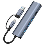 Adattatore HUB USB-C 5 in 2 con porta LAN Gigabit