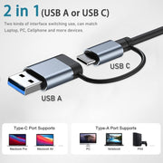 BYL-2208 Adattatore HUB docking station multifunzione USB + USB-C / da tipo C a USB 5 in 2, BYL-2208