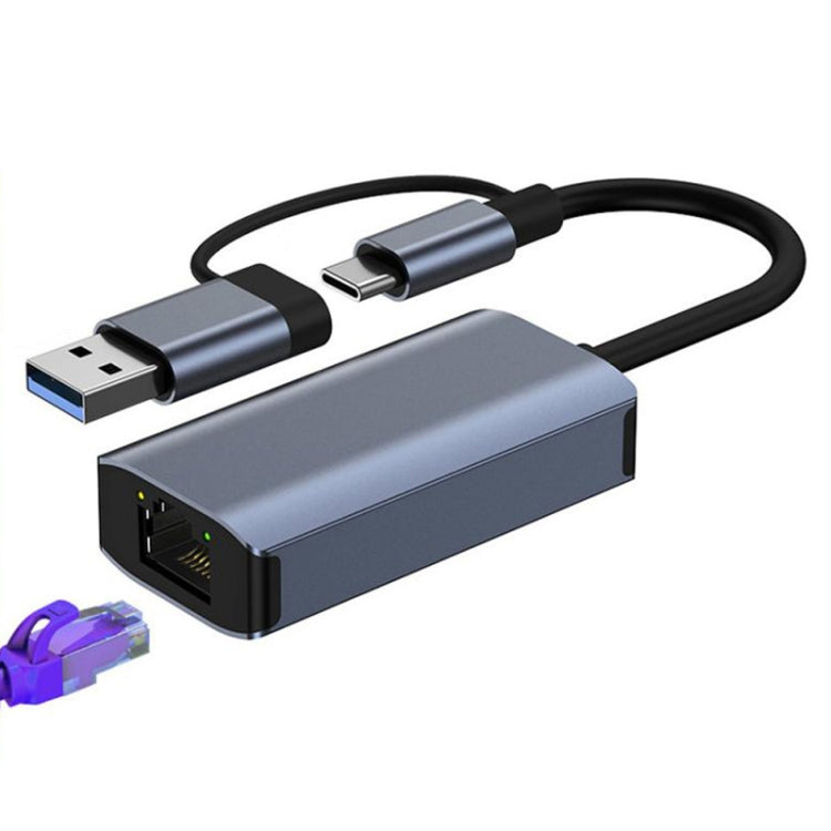 Adattatore HUB USB Tipo-C a RJ45 2 in 1 BYL-2207
