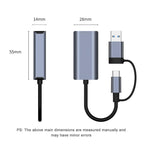 Adattatore HUB USB Tipo-C a RJ45 2 in 1 BYL-2207